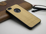 Classic wood Vintage Retro Style PU leather with hard case for iphone 5 5S SE
