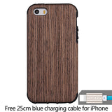 MyGeek Wood Cover Luxury Mobile Phone Case for iphone 5 5s 6 6s 7 plus phone Case with 1 pcs Cable Free