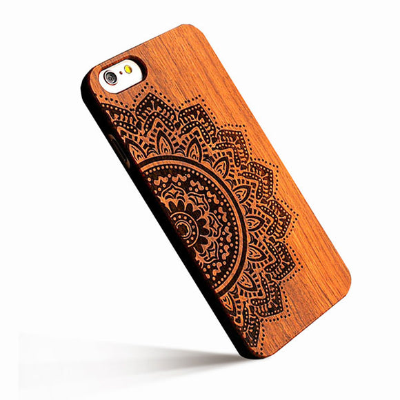 Natural Embossed Wood Phone Cases for For iphone 8
